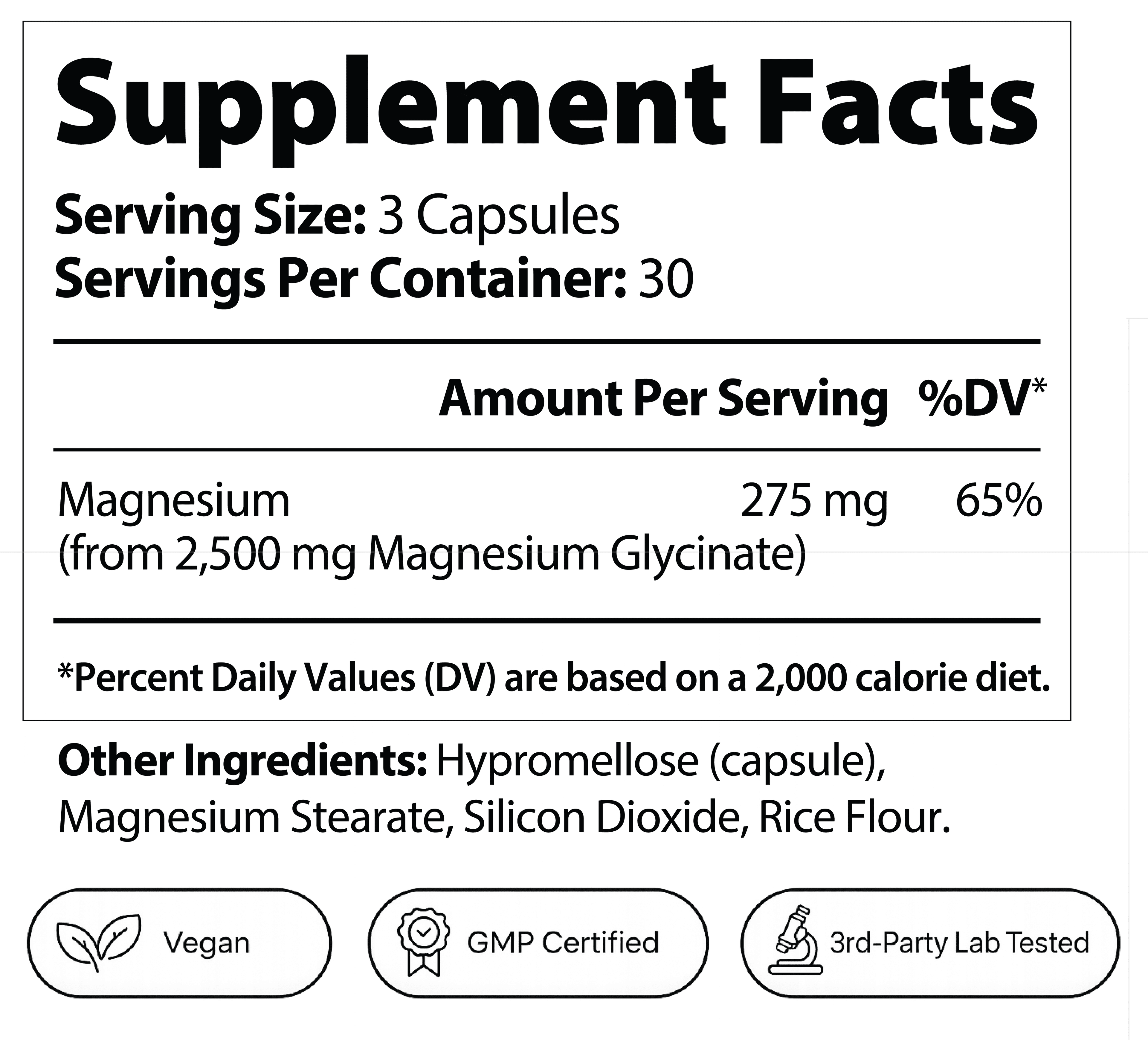 Magnesium Glycinate Supplement Facts